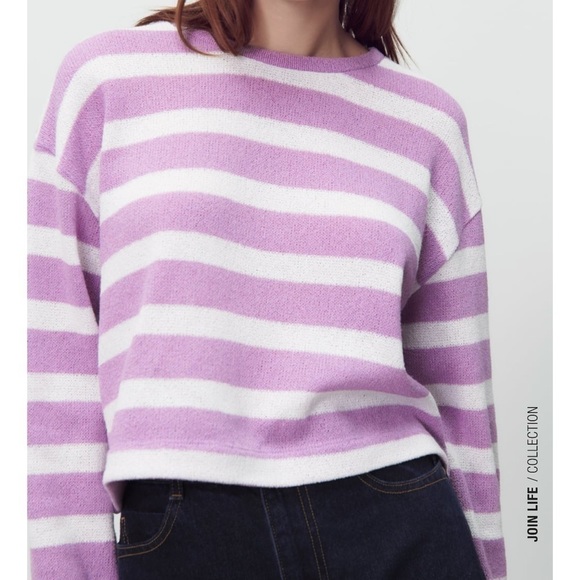 Zara STRIPED RUSTIC SWEATER
LILAC​ - Picture 1 of 4